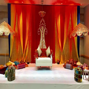 Fabulous Henna NightฉากหลังDecor Arabian Night Sangeetตกแต่งฉากหลังสีแดงฉากหลังสำหรับMehndi Event & ตกแต่ง - Product Image 1