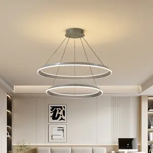 豪華なライトリビングルーム調光ハンギング照明器具モダンな円形バーレストランシャンデリア