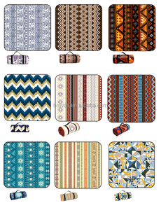 Tapis de <span class=keywords><strong>camping</strong></span> imperméable de style bohème 200*150cm, tapis personnalisé, tapis de pique-nique portable avec coussin, tapis de sol - Product Image 4