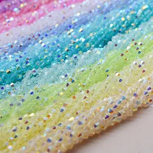 4mm <strong>2</strong> strand 160pcs <strong>AB</strong> Color Bicone Crystal Glass Beads Loose Spacer Beads Austria Faceted Crystal Beads For Jewelry Making DIY - Product Image 1