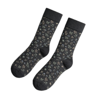 Chaussettes habillées pour hommes, respirantes, anti-humidité, en coton, motif vintage teinte foncée, confortables