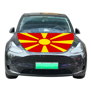 Macedonia quốc gia xe mui xe Bìa cờ xe động cơ Bìa cờ bán buôn tùy chỉnh vải đàn hồi nhà máy bán hàng trực tiếp - Product Image 3