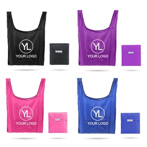 Custom Logo Lightweight Foldable Grocery Tote Reusable Shopping Bag for Travel Promotional Activities