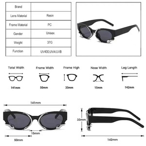 Lunettes de soleil œil de chat de luxe 2024 pour femmes, design <span class=keywords><strong>serpent</strong></span> vert/rouge, style vintage, protection UV400 avec monture en PC - Product Image 3