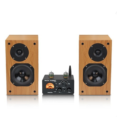 All in One Tube Amplifier Set with Passive Bookshelf Speakers for Home Audio Sound Equipment Amplifiers Speaker System