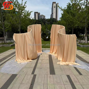 Cortina de Seda Ondulada para Bodas, Telón de Fondo Color Champán para Eventos y Ceremonias al Aire Libre - Product Image 2