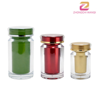 Conteneur de compléments alimentaires en plastique transparent de luxe, boîte de conditionnement pour comprimés de vitamines, emballage de produits de santé, flacon à double paroi en PET, bouteille pour capsules