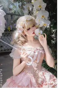 Brocade jardin Lolita élégant été Ballet chien court Jsk robe flottant lumière rêve dentelle décoration taille naturelle ODM - Product Image 6