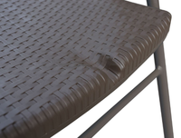 Chaise pliante en rotin imperméable, design en rotin brun, portable pour l'extérieur, café, salle à manger, bistrot, patio, chaise pliante en plastique HDPE