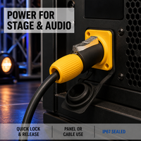 Connecteur d'alimentation Leaka RJ45 IP67 étanche 3 broches XLR aviation YF24 20A 500V jaune pour affichage audio