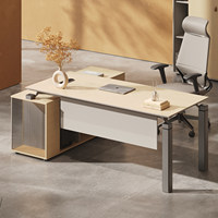 E0 Bureau de direction compact en métal personnalisable et écologique, structure en L, mobilier de bureau avec armoire de rangement, livraison porte-à-porte