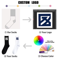 Chaussettes imprimées en 3D d'usine Design tendance Polyester Blanc Personnaliser Chaussettes d'impression personnalisées par sublimation