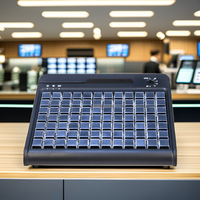 Teclado de sistema POS programable de 84 teclas de membrana KB84 a precio de fábrica con lector de tarjetas magnéticas