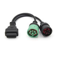 Adaptateur de camion compatible J1939 pour connecteur 9 broches J1708 6 broches vers connecteur OBD2 16 broches, câble