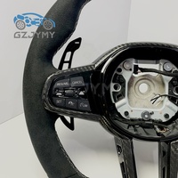Volant 9040 pour BMW G20 G30 Série G, entièrement en daim, logo blanc, surpiqûres blanches, sans perforation, sport personnalisé