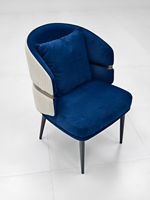 Fauteuil de salon de luxe moderne en acier inoxydable pour salon, villa, chambre d'hôtes, espaces hôteliers, avec assise en velours