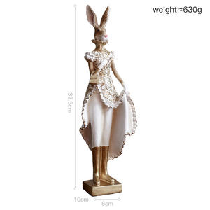 Ornamen Kelinci Resin Gaya Amerika untuk Dekorasi Rumah, Ruang Tamu, Lemari Anggur, Lemari TV, Hadiah Pernikahan - Product Image 6