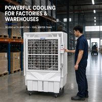 Refroidisseur d'air évaporatif portable OEM pour entrepôt et usine, 18000m³/h, 100L, sur pied, avec écran LCD