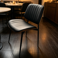 Chaise au design élégant avec dossier, prix de gros, chaise de salle à manger en similicuir noir de luxe personnalisée pour restaurant