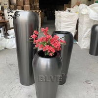 Pot de fleurs en acier inoxydable noir doré BLVE pour la décoration de la maison, du jardin, des hôtels et des espaces publics