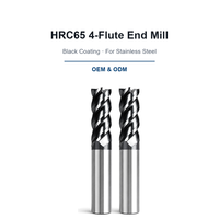 LingFuTools Fraise à queue en carbure de tungstène massif, 4 cannelures, revêtement TiAlN, hélice 45°, 65HRC, longueur étendue, pour CNC, personnalisable OEM