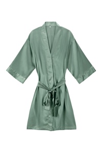 Robe en satin personnalisée avec monogramme FUNG 3019 pour femmes et couples |   Robe de mariée brodée |   Peignoir kimono de luxe grande taille - Product Image 4