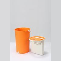 Ensemble complet de serpillière à essorage avec seau, manche en acier inoxydable 4 sections, serpillière plate avec tampon lavable, pour la maison, le bureau, les sols durs, 142 cm