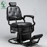Fauteuil de salon Jincheng, nouveau modèle moderne, en cuir coloré, à fond rond, avec grande pompe hydraulique, pour barbier