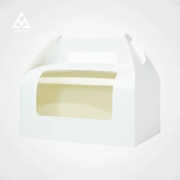 メーカー卸売ベーカリーボックスミニケーキ白い紙箱デザート用窓付き