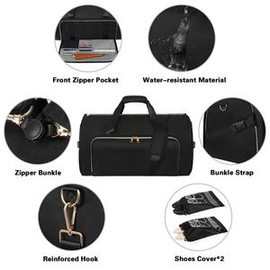 Échantillon gratuit Mergeboon, sacs de voyage pliables et convertibles en toile grise avec logo personnalisé - Product Image 2