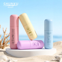 Bouteille de pulvérisation de crème solaire pour le corps et le visage en plastique PET personnalisée, 100, 120, 150 ml, emballage cosmétique, flacon pompe vide pour soins personnels