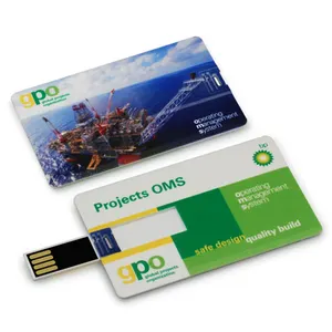 Free Design Ultra-Clear Business Credit Card USB 2.0 Flash Drive with Custom Logo 16GB for Advertising Promotion