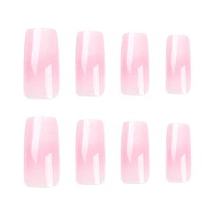 Diseño Simple mujeres/niñas cubierta completa 24 piezas acrílico Artificial <span class=keywords><strong>uñas</strong></span> de <span class=keywords><strong>palo</strong></span> falso medio largo cuadrado Ombre desnudo <span class=keywords><strong>Rosa</strong></span> Blanco desgaste - Product Image 3