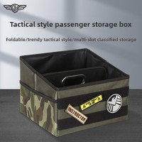 Boîte de rangement tactique en cuir pour voiture, 1 à 3 compartiments, grande capacité, pliable, étanche, organiseur de coffre pour ranger les objets divers