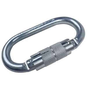 Karabiner Oval Perak 25kn dari Baja Paduan untuk Keselamatan Industri, Panjat Tebing, dan Pengait Sabuk Pengaman - Product Image 3