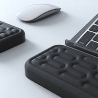 Repose-poignets pour clavier de jeu en cuir noir et silicone multicolore certifié RoHS de la marque Fuding avec logo personnalisé, mousse souple antidérapante