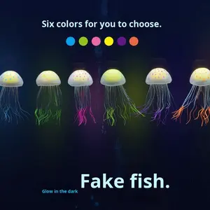 Paquete de Decoración de Paisaje de Acuario con Medusas Simuladas, Plantas Acuáticas de Coral, Medusas de Silicona Fluorescentes Flotantes - Product Image 3