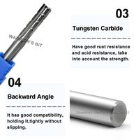 Fraise à queue Warrior's Bit en carbure revêtu de TiCN, queue de 6 mm, 3 cannelures, outil CNC, fraise de dégrossissage à éclatement de copeaux ODM/OEM pour la coupe du bois