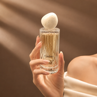 Flacon de parfum cylindrique en verre artistique unique avec boîte, 150 ml, pour parfum féminin, avec col serti, bouchon en verre FEA 15