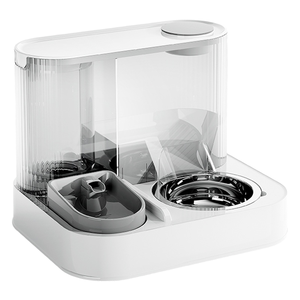 Vente en gros deux-en-un automatique et portable en plastique pour chiens et chats Mangeoire solide intégrée pour l'eau et la nourriture avec fonction de charge - Product Image 1