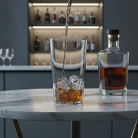 Verre à whisky ultra-fin en cristal, idéal pour les soirées décontractées ; impression de logo personnalisée disponible