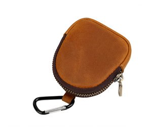 Mini sac en cuir multi-usages, texture pleine fleur Crazy Horse, avec mousqueton pour écouteurs, clés et cartes - Product Image 4