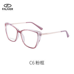 Monturas de Gafas de Ojo de Gato FalaiEr TR90 C3, Montura Roja, Anti Luz Azul, Gafas de Lectura para Mujer - Product Image 5