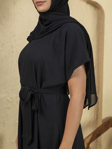 Ensemble Abaya Hijab en Polyester Brodé pour Femmes pour Mariage et Aïd Robe Musulmane Longue à Manches Longues - Product Image 4