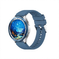 Montre connectée pour femme avec bracelet en silicone bleu, écran TFT, appels, surveillance de la pression artérielle, suivi du sommeil, technologie magnétique TechWear