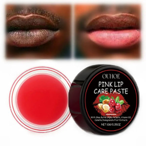 Crème <span class=keywords><strong>Masque</strong></span> Éclaircissante et Blanchissante pour les Lèvres Rose avec Vitamine C & B3, Beurre de Karité, Arbutine, Camélia - Atténue les Rides, Hydratant - Product Image 1