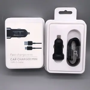 2 in 1 18W Original Schnell ladung Mini USB Auto ladegerät Adapter 1,2 m USB C Typ C Kabel für Samsung S8 S10 Huawei Mit Verpackung