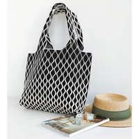 Sac fourre-tout en toile à motif géométrique, sac à main à bandoulière de grande capacité pour femmes, pour la plage, le shopping, le pique-nique