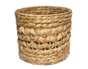 Cesta de jacinto de agua Bote de basura Cesta de almacenamiento redonda natural Papelera de reciclaje de basura tejida Venta caliente de Vietnam - Product Image 1