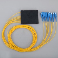 Module de répartiteur de fibre optique PLC ABS 1:8 SC UPC 1X8 monomode G657A1 avec pigtail de fibre, certifié CE, garantie 5 ans, occasion